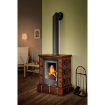 Kachlová kamna ABX Helvetia s výměníkem, kachlový sokl hnědá